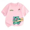 Potdemiel Estate Nuova T-shirt in Puro Cotone con Stampa Pikachu per Bambini, Ragazzi e Ragazze, T-shirt per Bambini Comoda e Traspirante