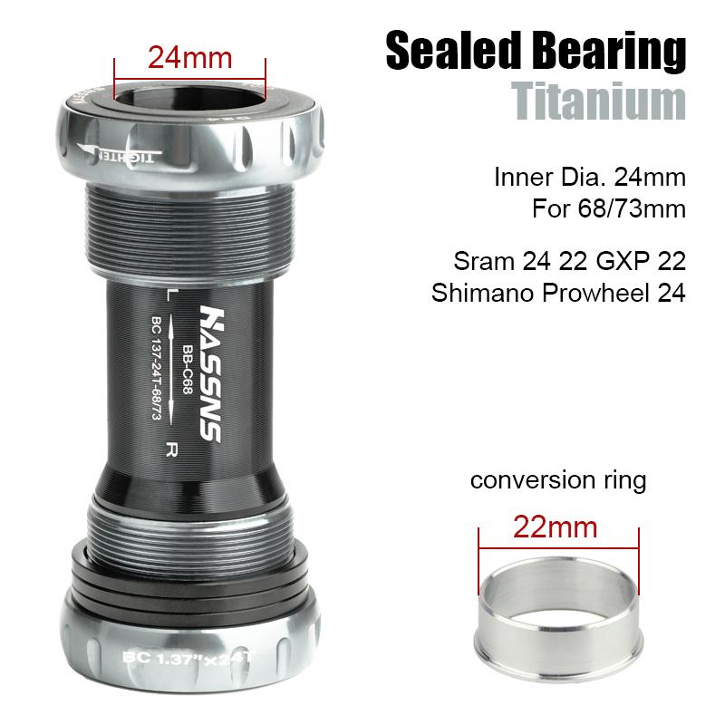 HASSNS Bike Bottom Bracket Ceramics Mtb BB68 Hollowtech Carriage Central Movement for Mountain Bike Crank Crankset Cycling Botto