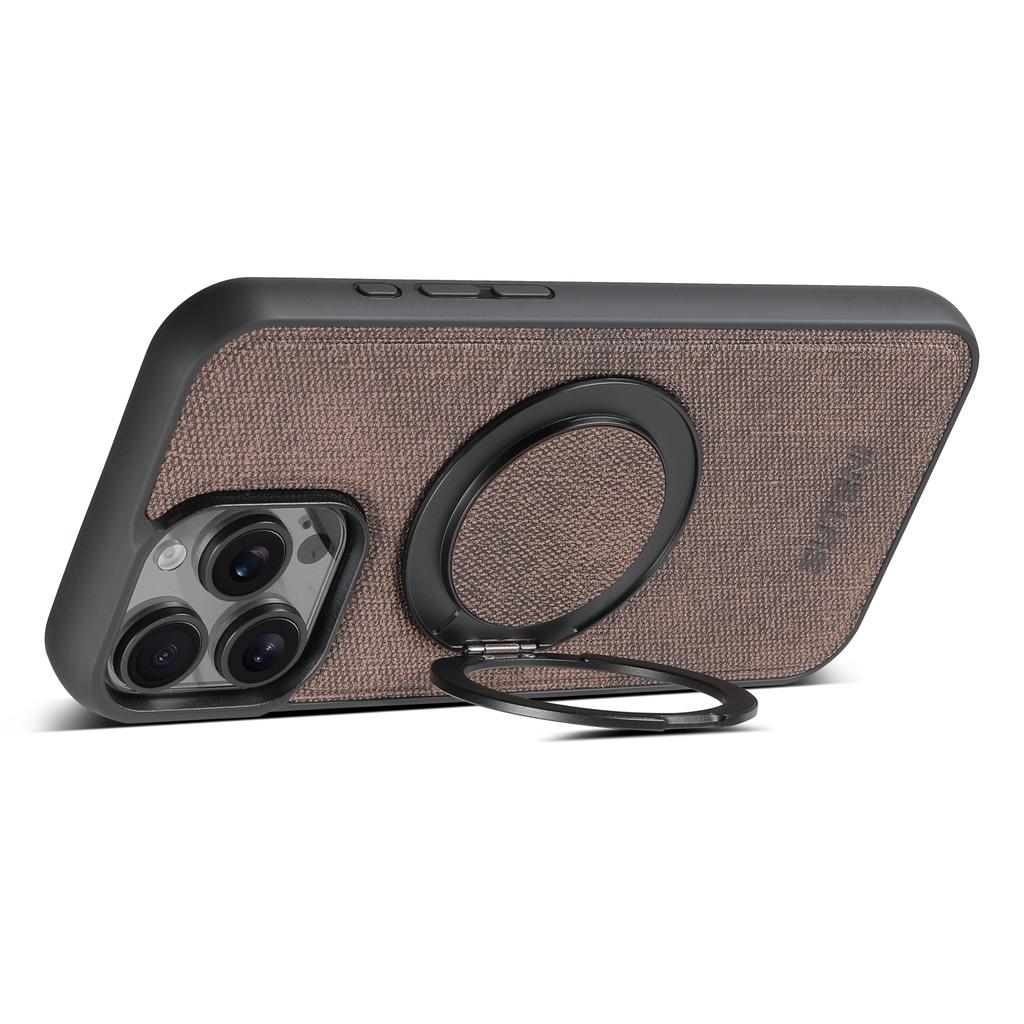 SUTENI G3 Für iPhone 14 Pro Max Magnetische Hülle Drehbarer Ring Ständer Jeans Textur PU TPU Handy Rückseite