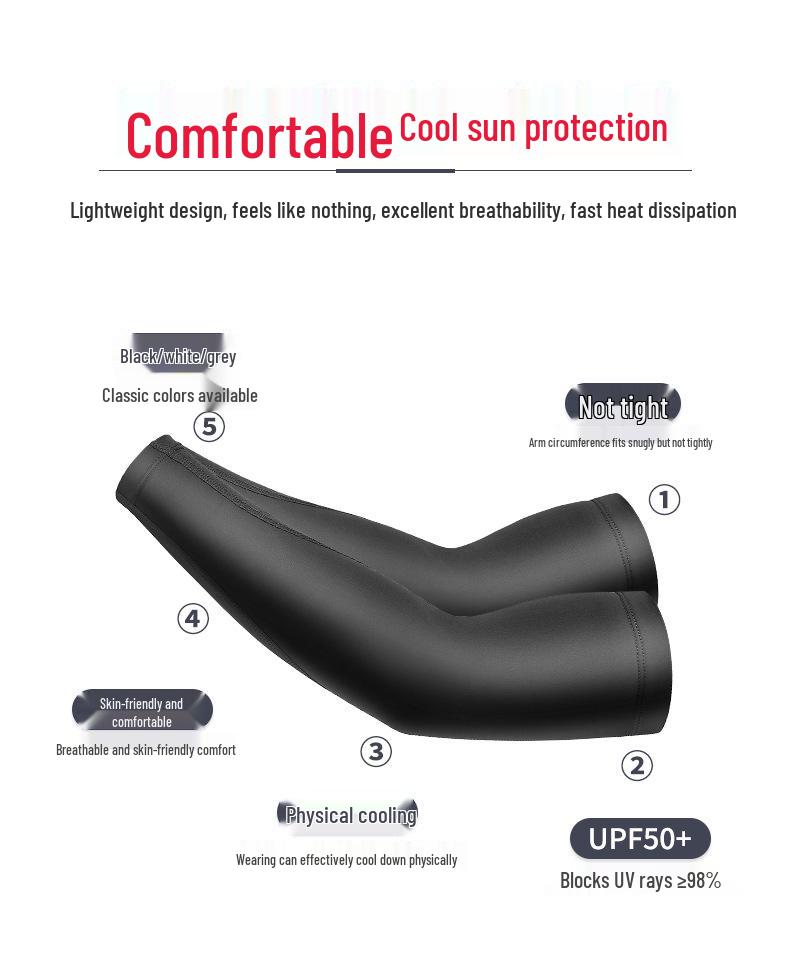 Unisex Ice Silk Sun Protection Cooling Sleeves for Outdoor Driving & Cycling