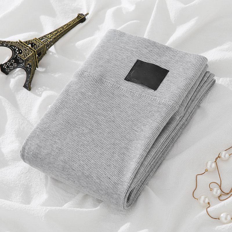 Gray Threaded Leggings for Women Spring and Autumn Outer Wear Thin Elastic Inner Wear Autumn Pants Winter High Waist Slim