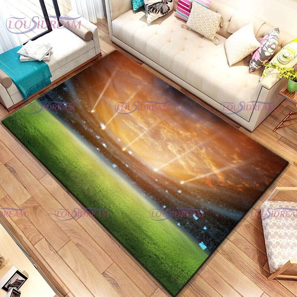 3D-Fußball-Fußball-Bilder-Teppich, Fußballfeld-Druck, Teppiche für Schlafzimmer, Wohnzimmer, Teppich, Hauseingang, Fußmatte, Kinderzimmer-Teppich