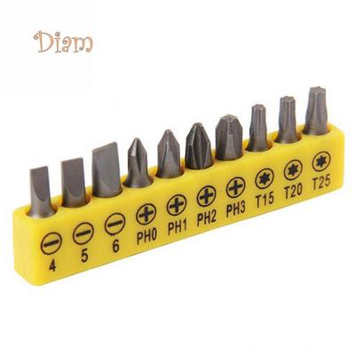 Diam 10Pz/Set Diverse Misure Magnetiche Torx Fessurati Phillips Punte per Cacciavite Accessori Strumento