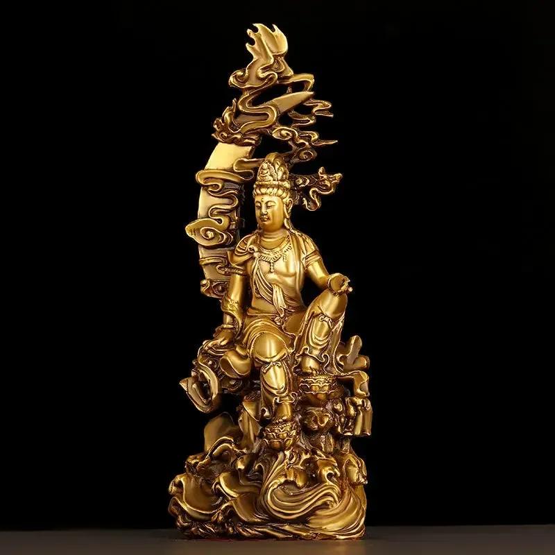 Feng Shui Copper Guanyin Ornaments Bodhisattva Home Office Buddha Statue