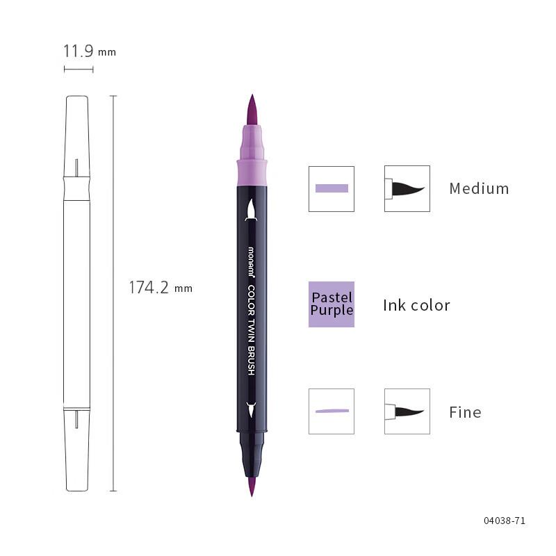 Munami 30-Color Double-Ended Brush Pen Set for Calligraphy & Sketching