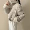 College style lapel jacket women's imitation lamb wool cotton clothes loose double-sided wear bread clothes and cotton-padded clothes outside winter