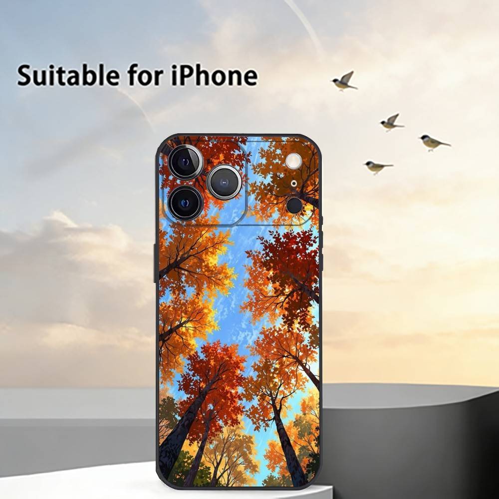 Autumn leaves P-pumpkin Phone Case For iPhone 17, 16,15,14,13,12,11 Plus,Pro Max, Others Soft Black Cover