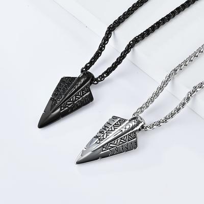 Nordische Mythologie Wikinger Symbole Titanstahl Halskette Nischenpersönlichkeit Trendig Herren Kulturelles Symbol Anhänger