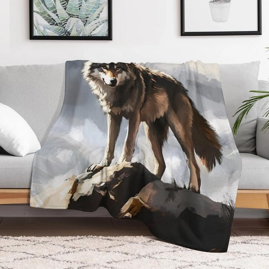 wolf Throw Blanket Modern Design Soft Blanket for Home Decor