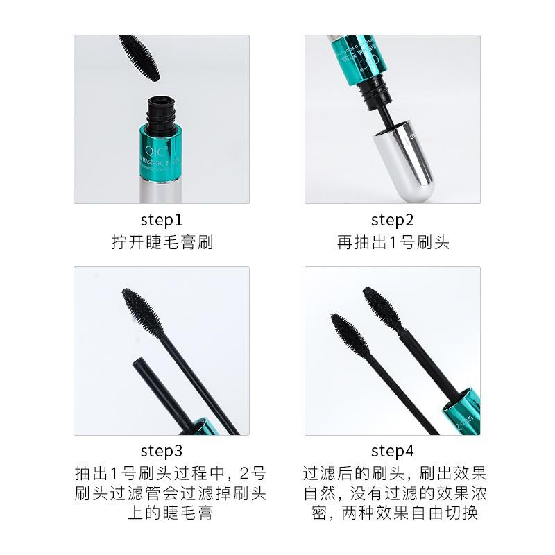 Double effect 4D Mascara waterproof slim curl curl natural thick 2in1 mascara makeup