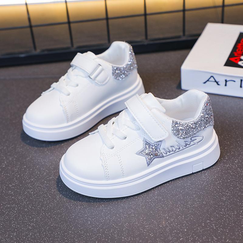 

Kid Shoe Girl Small White Shoes New Leather Single Shoes Boy Versatile Sneakers Shoe Fashion Soft Soled Casual Shoes Zapatillas 26