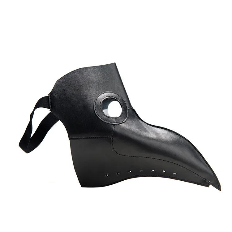 

Halloween Black Rubber Plague Doctor Mask Long Nose Bird Beek Steampunk Gas Latex Face Mask Cosplay Prop for Kids and Adult