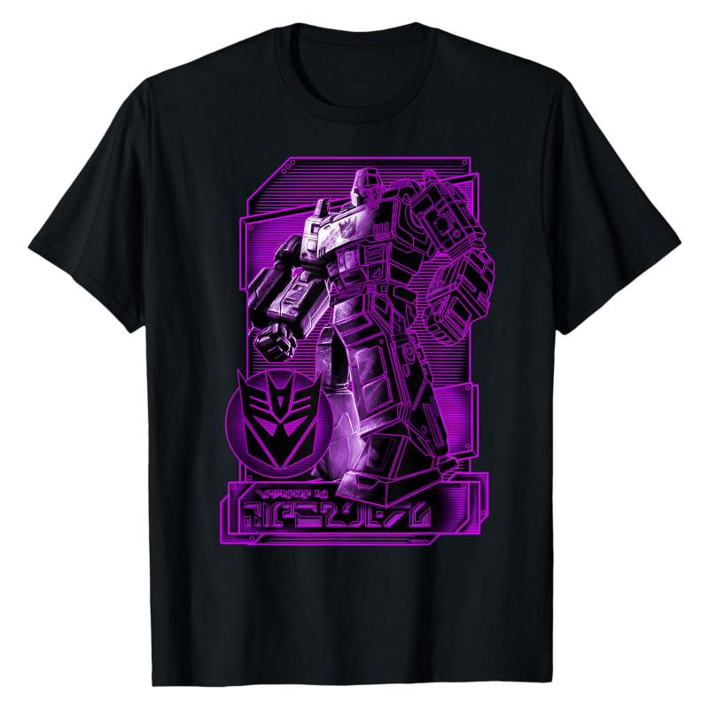 

Megatron Decepticon Transformers TShirt Robot Graphic Print Crew Neck 100 Cotton Trendy Casual Street Fashion Tops M