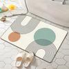 Custom Luxury Designer Non-slip Soft Absorbent Bath Mat Soft Diatom Mud Stone Pink Floral Pattern Brown and Blue Bath Rugs Hotel
