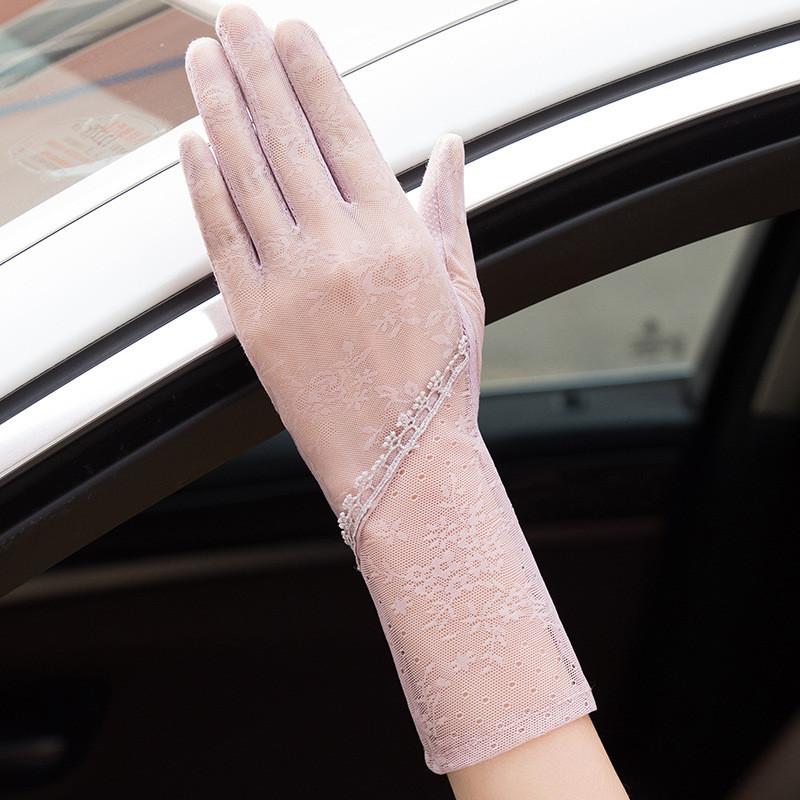 Womens Uv Sun Protection Gloves With Breathable Ice Silk For Driving And Outdoor Activities