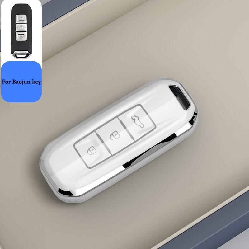 Soft TPU Car Key Case Cover Protect Shell Bag For Baojun 510 730 360 560 RS-5 530 630 for Wuling Hongguang S Car Accessories