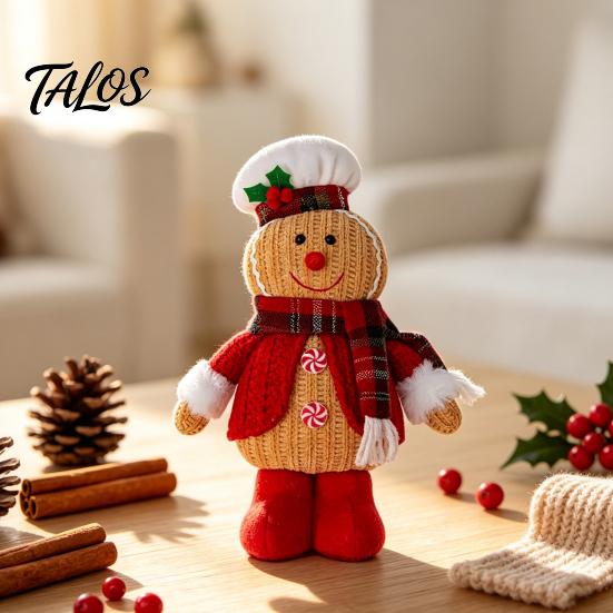 Creative Christmas Dolls for Home Gingerbread Plush Doll Decoration, Stuffed Boy Girl Indoor Winter Festive Soft Furnishings Ornament Tiered