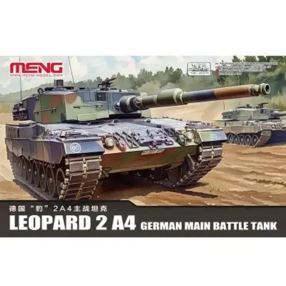 MENG 1/72 German Leopard 2A4 Main Battle Tanks Assemble Figure Whole Set 72-009 Model Assembly Uncolored Plastic Toy Gift