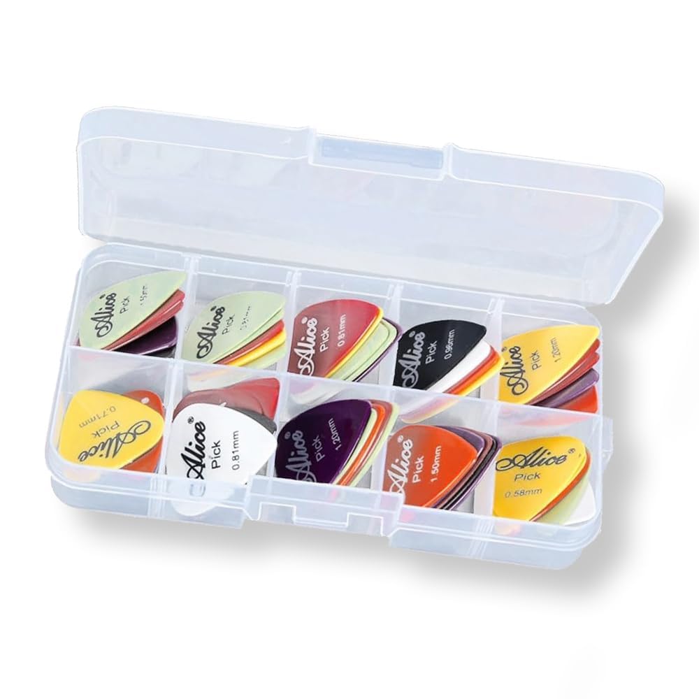 SFFE Assorted Guitar Picks for Guitar, Bass & Ukulele, 40-Pack with Case
