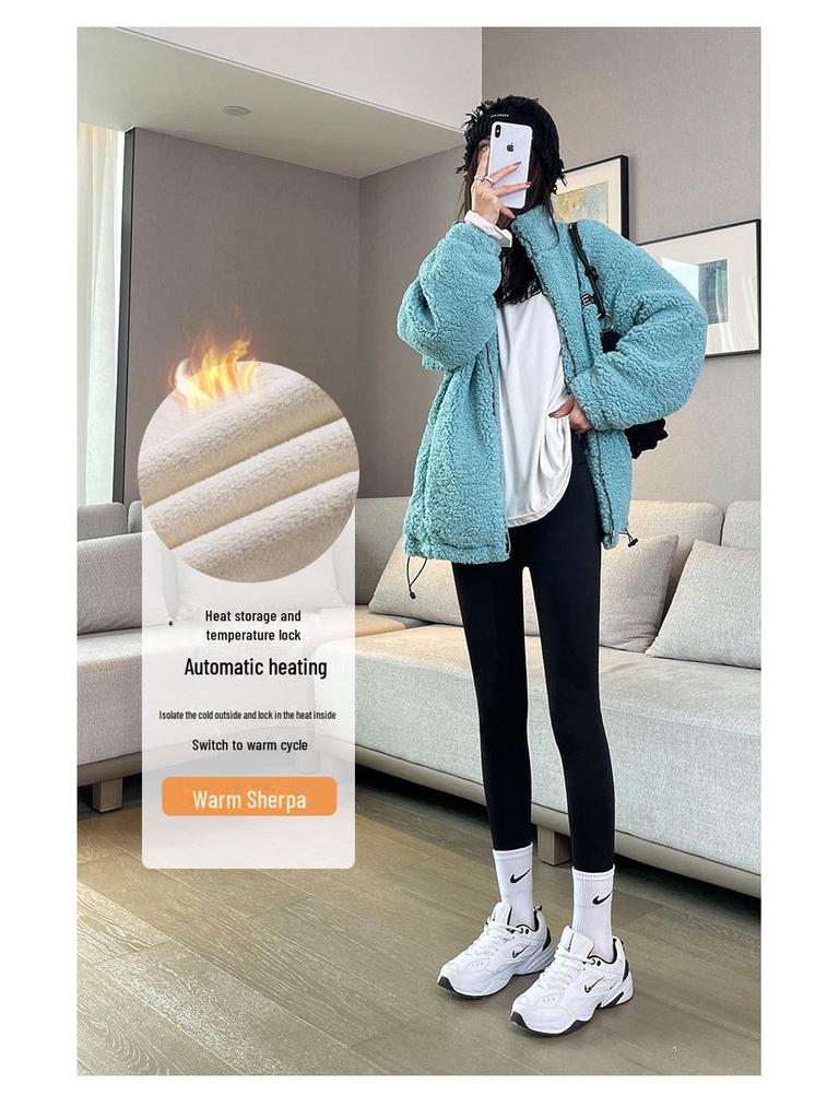 Lambskin Winter Leggings for Women - Velvet-Enhanced, Slimming Fit