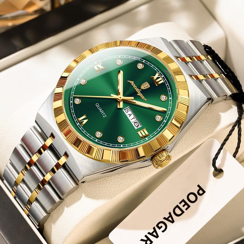 Top Brand Luxury Ultra-thin Men's Watch Diamond-encrusted Waterproof Quartz Luminous Wristwatch