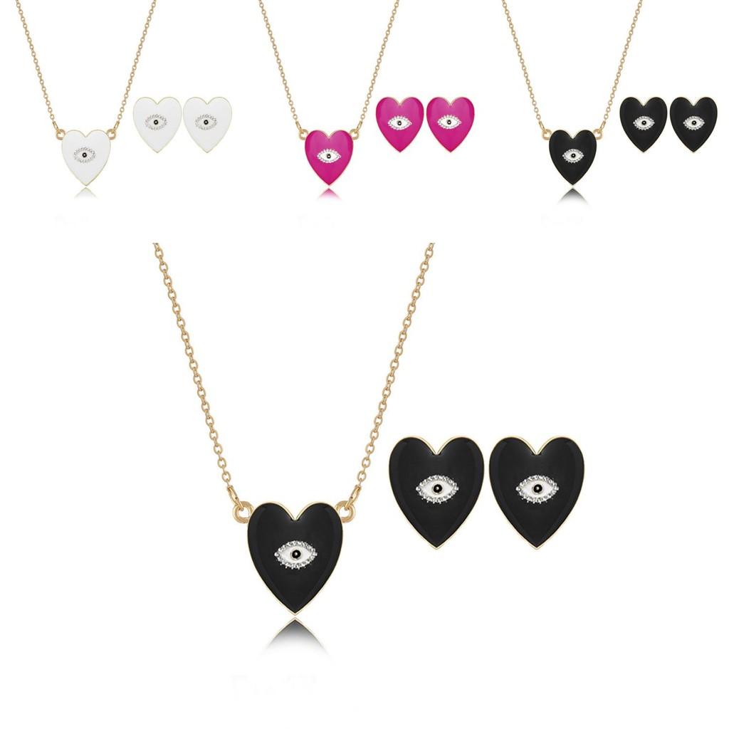 Style European Creative Heartshaped Eye Earrings With Stunning Rhinestone Accents