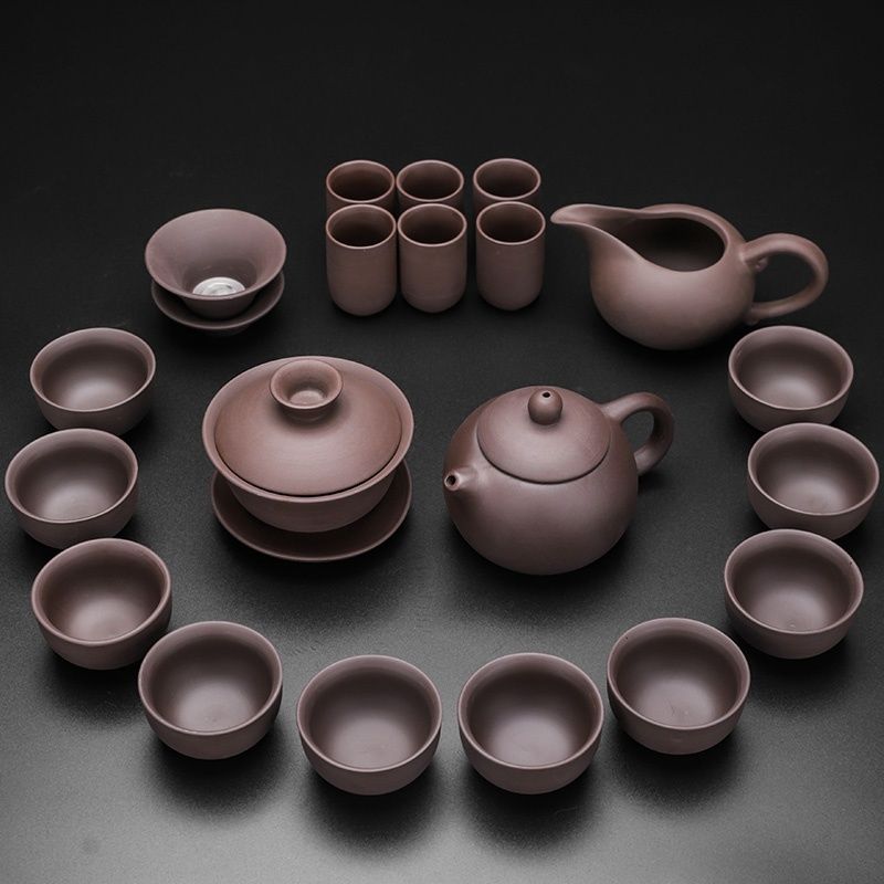 Chinese Yixing Purple Clay Teapot  Antique Pot Handmade Xishi Tea Pot Tradition Tea Set Household Drinkware