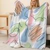 Ultra-Soft Flannel Throw Blanket | Abstract Art Simple Solid Color, Cozy Warm with Fresh Colors for Home Leisure, Nap, Christmas & Halloween