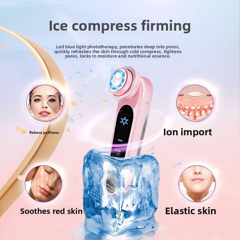 Hot and Cold Introducer Lifting and Firming Beauty Instrument Facial Micro-current Massager Facial Color Light Skin Rejuvenation Instrument