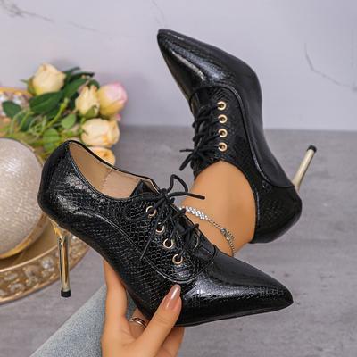 Nové podzimní vysoké podpatky v roce 2025 Špičatá špička Stiletto High-end Zeštíhlující kotníkové boty