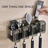 Toothbrush Holder Metal Toothbrush Rack Multi-Function Toothbrush Holder Punch-Free Toothpaste Holder Wall-Mounted Storage Box