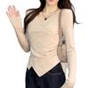 Women's Plus Size V-Neck Long-Sleeve Slimming Top - Flattering Base Layer for Spring, Autumn & Winter