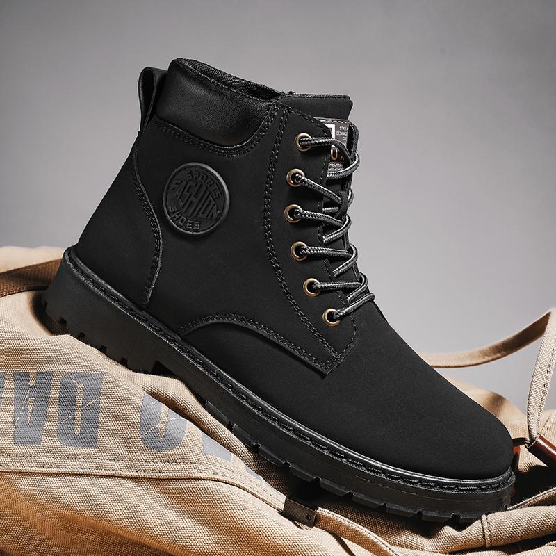 

Мужские высокие ботинки из натуральной кожи, классические черные кожаные ботинки, дышащие ботинки для верховой езды, до середины голени, летние 46