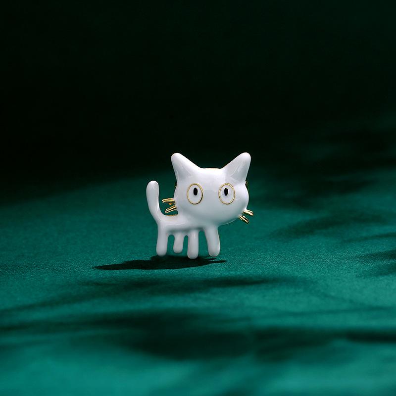 

Нежная милая брошь в виде кошки, женская, высококачественная, мультяшная, антибликовая, булавка, нишевый корсаж, костюм, аксессуары