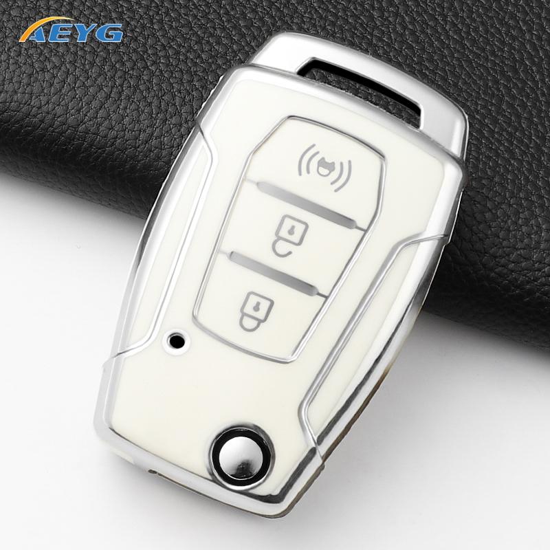 Soft Tpu Car Key Case Cover Shell For Ssangyong Kyron 2 Sanka Actyon Korando Tivoli 3 Buttons Smart Keyless Keychain Accessories