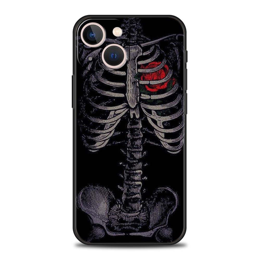 Phone Case For iPhone 17 16e 15 14 13 12 11 Pro Max SE 7 8 Plus Shell iPhone 16 Soft TPU Cover Hard Pink Purple Skull