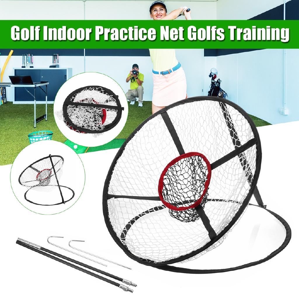 65x Foldable Golf Outdoor Indoor Chipping Pitching Cages Mats Practice Easy Net Golf Training Golf Aids Metal + Net 54CM