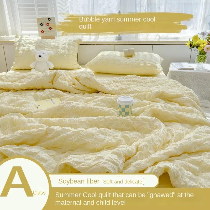 Summer Quilt Blanket For Single Double Queen Soft Skin-Friendly Quilt Soft Breathable Comfortable Air Conditioning Comforter