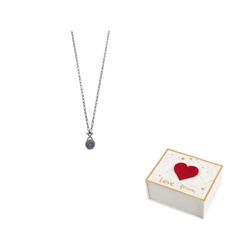 Swarovski Togetherness Necklaces Mens Black F ( Fits All)-White Lover Gift Box