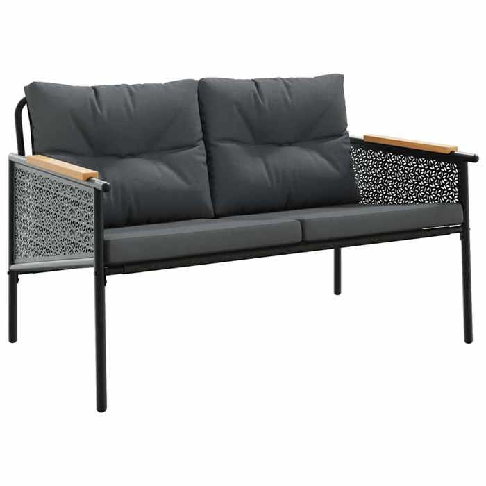 VidaXL Ensemble de meubles de balcon avec coussins 5 pcs noir acier, ensemble de meubles d'extérieur, ensemble de balcon de 3283636