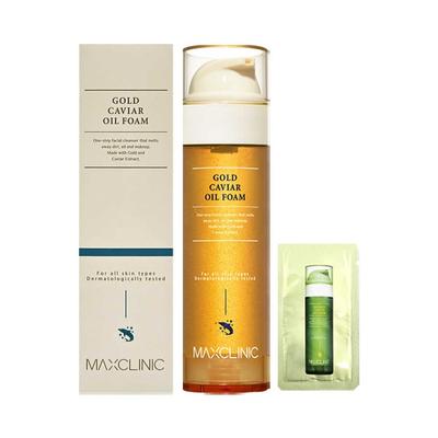 Max Clinic Oil Foam Cleansing Gold Caviar Large Capacity 110g 1ea + Sample
