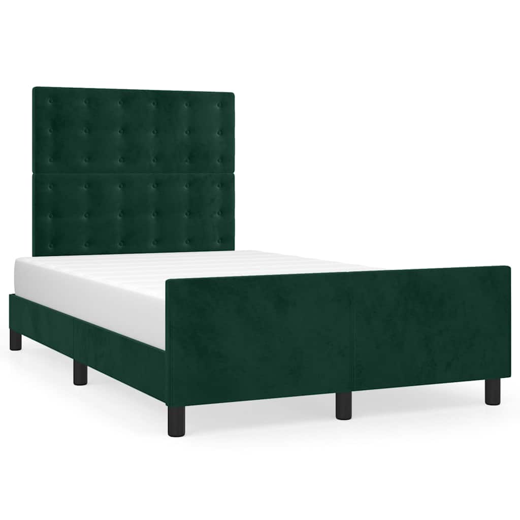Bed Frame without Mattress Dark Green 120x200 cm Velvet
