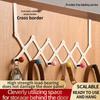 Door-Mounted Foldable Bag & Coat Rack with Stainless Steel Hooks
