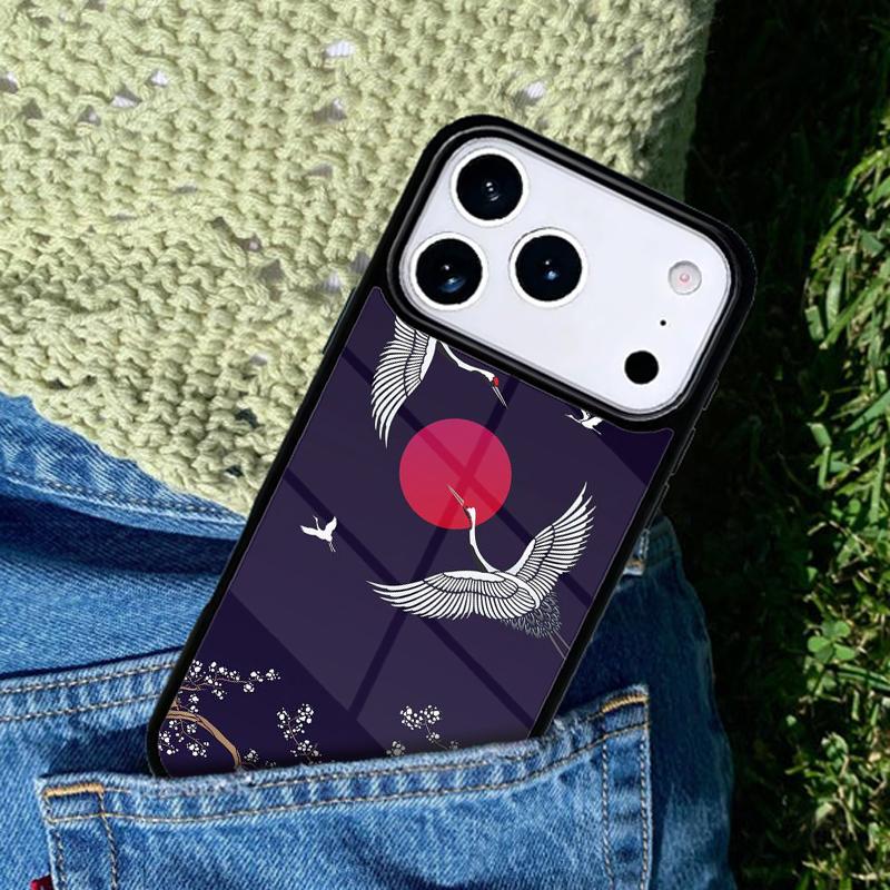 Red-crowned Crane Bird Phone Case For iPhone 17 AIR 16 Pro Max 15 14 Pro 11 12 13 Shockproof Silicone Cover