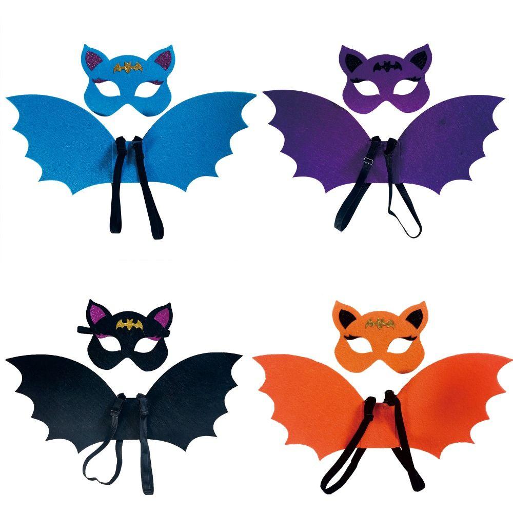 Cosplay Costume Children Cosplay Costume Non-woven Dress Up Costumes Bat Wing Mask Set  Photo Pros