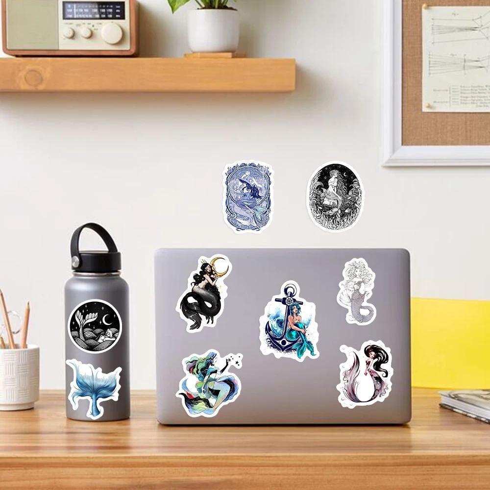 Watercolor Fantasy Mermaid Illustration Stickers DIY Toy Gift Decorative Decal for Phone Luggage Laptop Scrapbook Waterproof