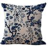 Retro Blue and White Porcelain Pillowcase Geometric Printed Cotton and Linen Sofa Pillowcase Bathroom Sofa Decorative Pillowcase