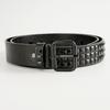 Meier Punk Belt - Men's Black Square Bead Pyramid Rivet Belt - Grab Bead Unisex