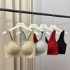 Seamless Ribbed Lift Support Bra: Anti-Sagging, Wide Shoulder, No Underwire, Beautiful Back Design