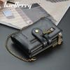 New Men's Short Wallet European American Retro Multi Slot Double Zipper Coin Purse